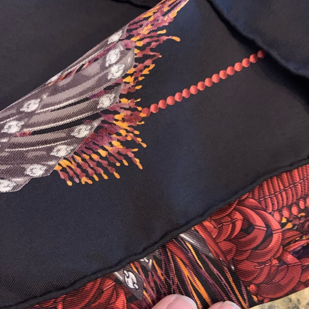 Gucci Peacock Feather Silk Twill Foulard Scarf - Picture 8 of 10